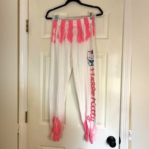 *NWT* Sanrio Hello Kitty Pink and White Tie Dye Sweatpants Joggers, size XS